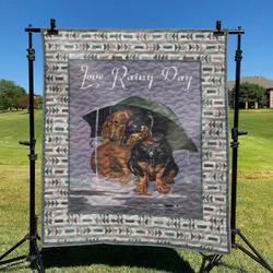 Dachshund Rainy Day DHCCNA0909 Quilt Blanket and Home Decor