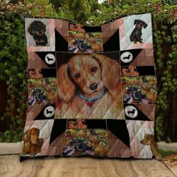 Dachshund Side By Side NTTH011298 3D Customized Quilt and Home Decor