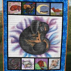 Dachshund The Sleeping Ah Quilt Derqrr and Home Decor