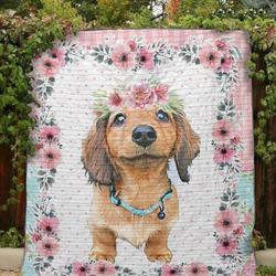 Dachshund The Wet Nose Clt190634 Quilt Blanket and Home Decor