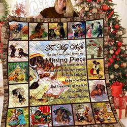 Dachshund To My Wife Quilt Blanket Bbb091204Nb and Home Decor