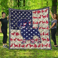 Dachshund Usa Flag GH7 NNQ131098 3D Customized Quilt and Home Decor