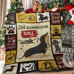 Dachshund W Light it Up 3D Customized Quilt and Home Decor