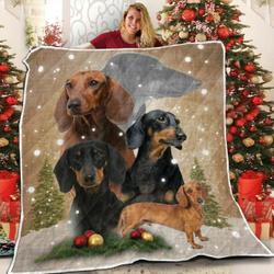 Dachshund Xmas Vintage  3D Customized Quilt and Home Decor