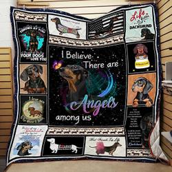 Dachshunds Are My Angels Among Us Dachshund Doxie Wiener Dog Lovers CL291220371MI Quilt Blanket and Home Decor