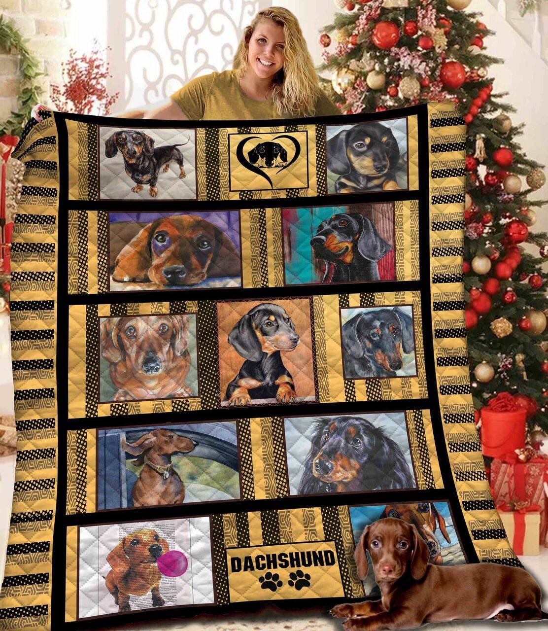 Dachshunds Art Collection Dachshund Doxie Wiener Dog Lovers CL291220211MI Quilt Blanket and Home Decor