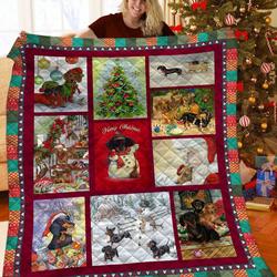 Dachshunds Christmas Dachshund Doxie Wiener Dog Lovers CL291220333MI Quilt Blanket and Home Decor