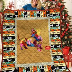 Dachshunds Embroidery Dachshund Doxie Wiener Dog Lovers CL291220069MI Quilt Blanket and Home Decor