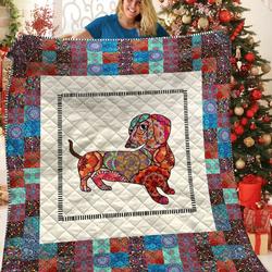 Dachshunds Embroidery Dachshund Doxie Wiener Dog Lovers CL291220075MI Quilt Blanket and Home Decor