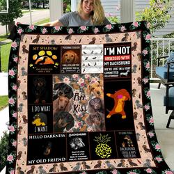 Dachshunds Free Kiss Dachshund Doxie Wiener Dog Lovers CL291220117MI Quilt Blanket and Home Decor