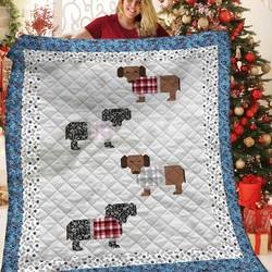 Dachshunds Happy Dachshund Doxie Wiener Dog Lovers CL291220238MI Quilt Blanket and Home Decor