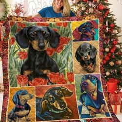 Dachshunds In My Home Dachshund Doxie Wiener Dog Lovers CL291220141MI Quilt Blanket and Home Decor