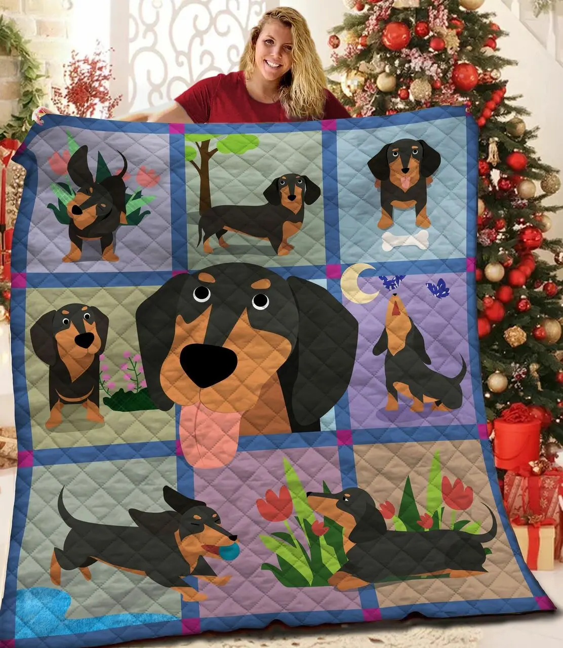 Dachshunds In My Home Dachshund Doxie Wiener Dog Lovers CL291220146MI Quilt Blanket and Home Decor