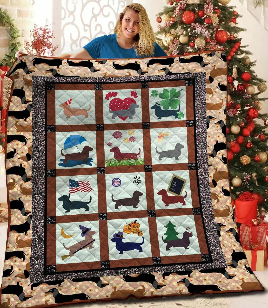 Dachshunds In My Home Dachshund Doxie Wiener Dog Lovers CL291220149MI Quilt Blanket and Home Decor