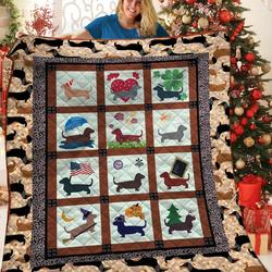 Dachshunds In My Home Dachshund Doxie Wiener Dog Lovers CL291220149MI Quilt Blanket and Home Decor