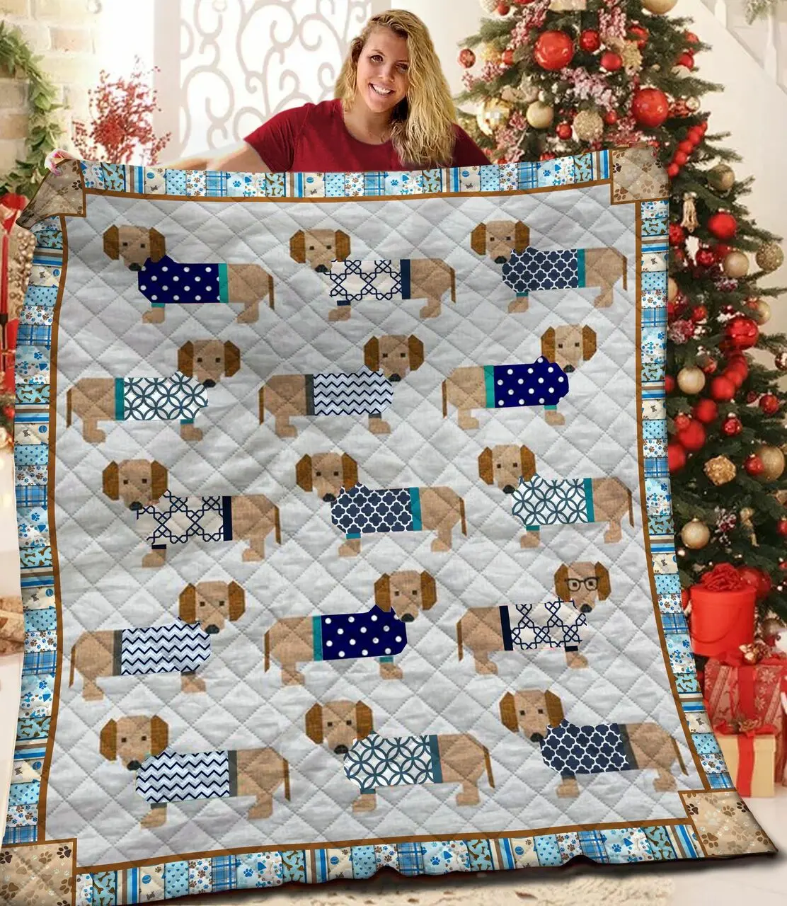 Dachshunds In My Home Dachshund Doxie Wiener Dog Lovers CL291220151MI Quilt Blanket and Home Decor