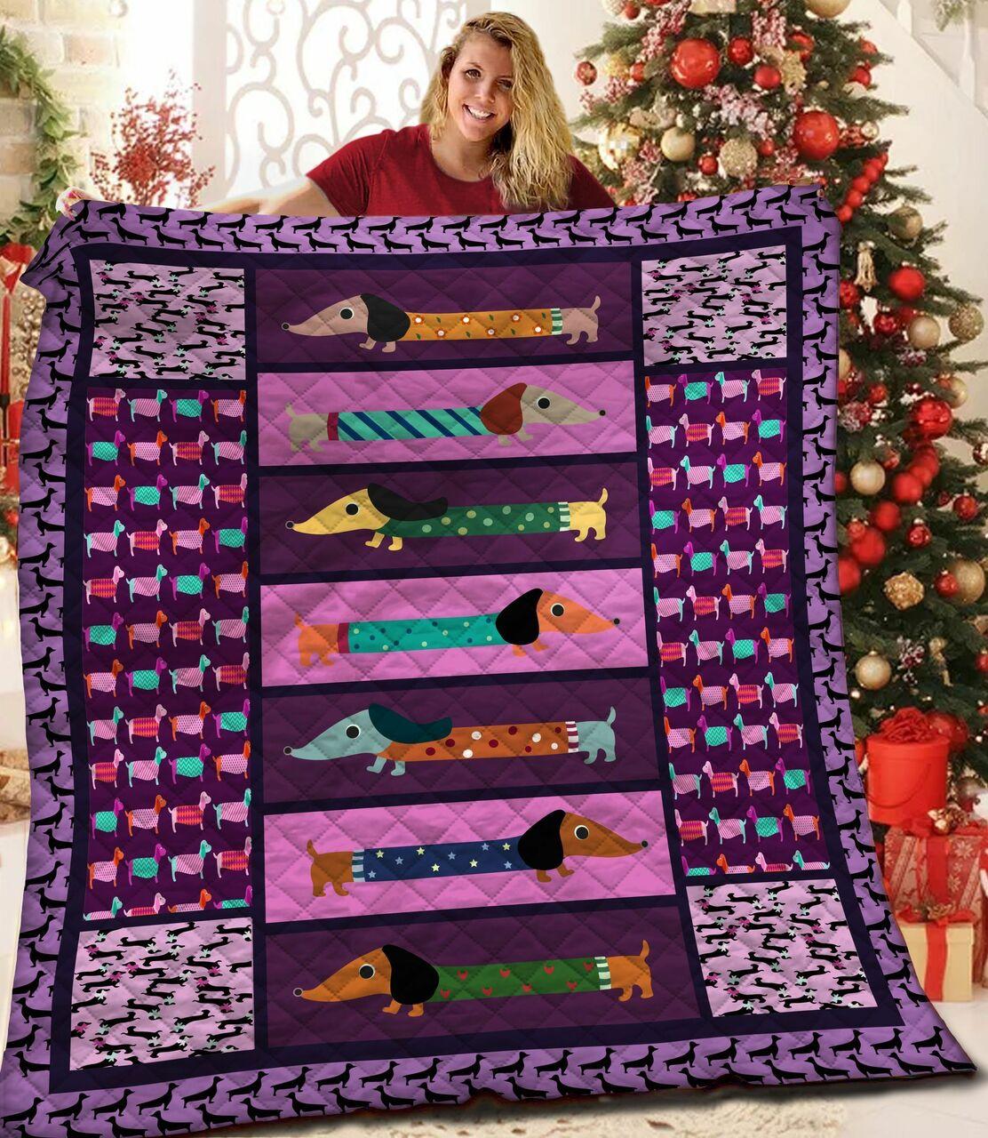 Dachshunds In Sweater Dachshund Doxie Wiener Dog Lovers CL291220320MI Quilt Blanket and Home Decor