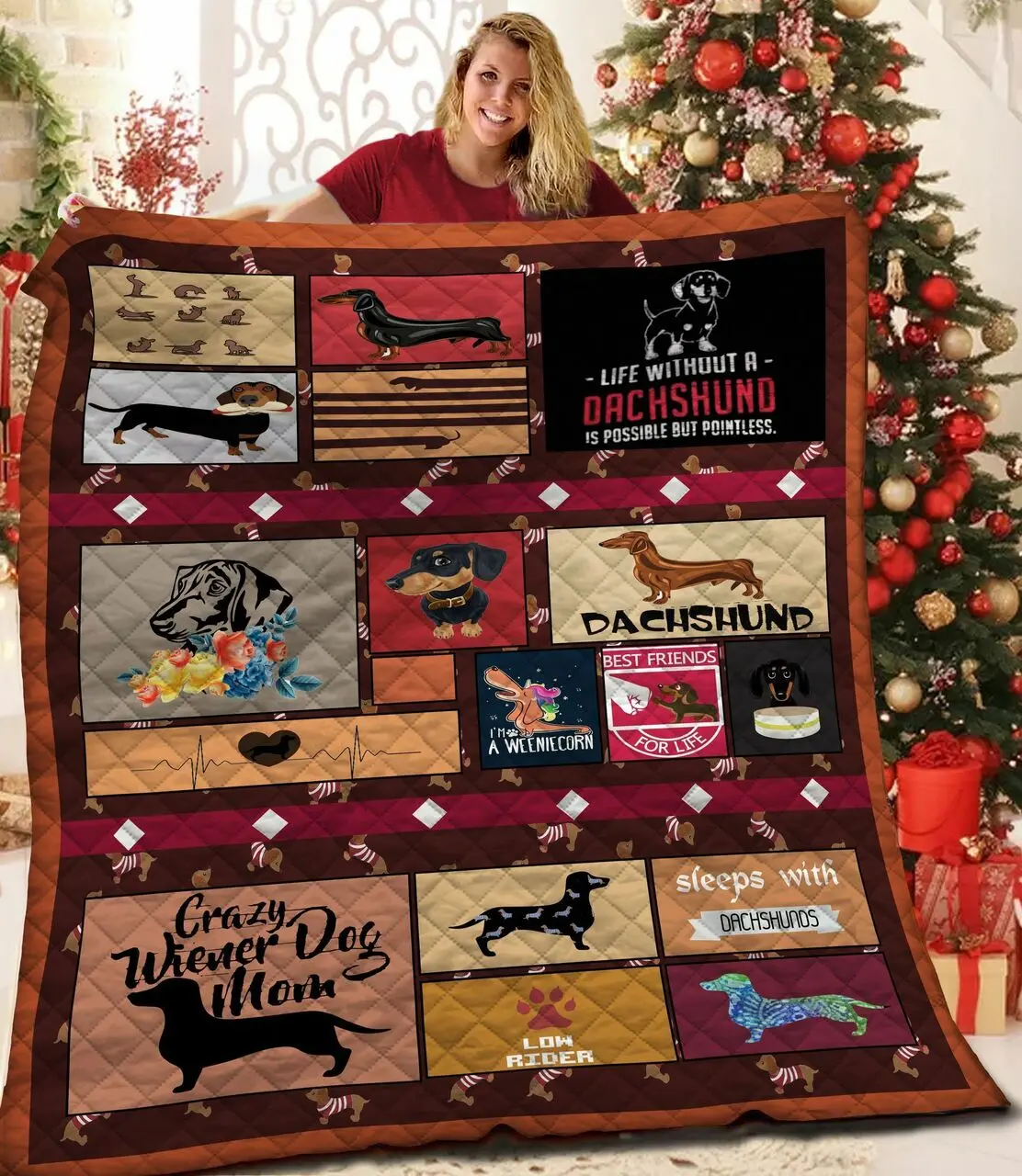 Dachshunds Is Best Friend Dachshund Doxie Wiener Dog Lovers CL291220120MI Quilt Blanket and Home Decor