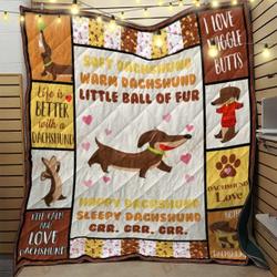 Dachshunds Little Ball Of Fur Dachshund Doxie Wiener Dog Lovers CL11012003MI Quilt Blanket and Home Decor
