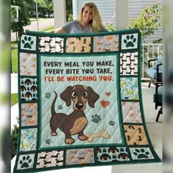 Dachshunds ll Be Watching You Dachshund Doxie Wiener Dog Lovers CL291220378MI Quilt Blanket and Home Decor