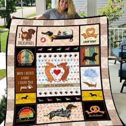 Dachshunds Love You Dachshund Doxie Wiener Dog Lovers CL291220116MI Quilt Blanket and Home Decor