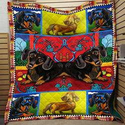 Dachshunds Lovely Dachshund Doxie Wiener Dog Lovers CL150121006AT Quilt Blanket and Home Decor