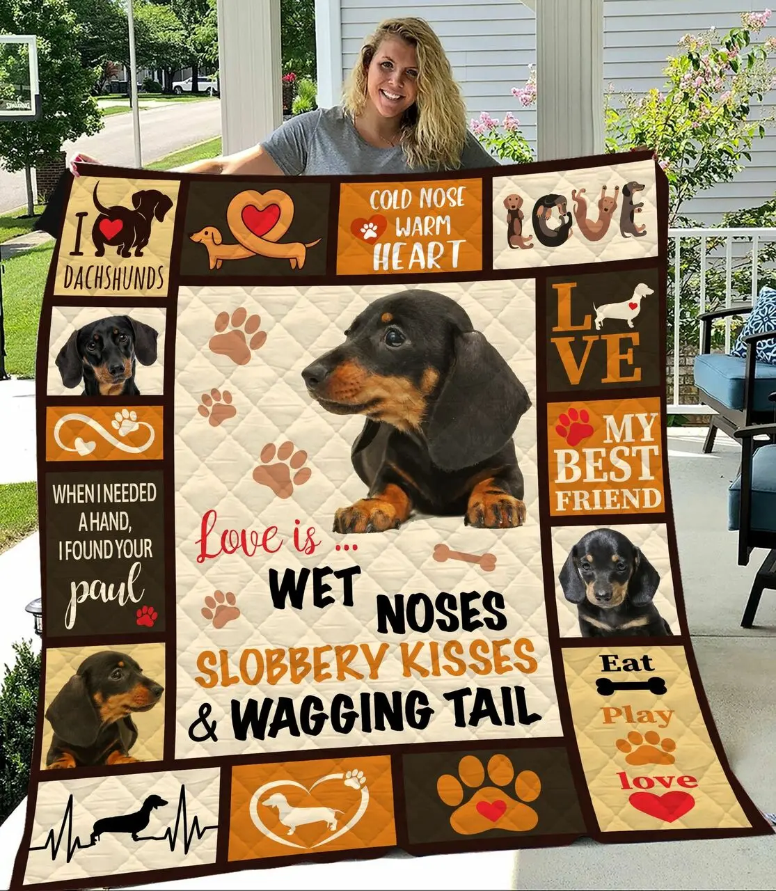 Dachshunds My Best Friend Dachshund Doxie Wiener Dog Lovers CL291220098MI Quilt Blanket and Home Decor