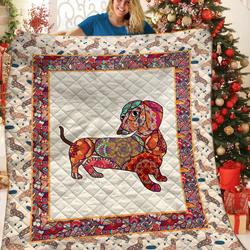 Dachshunds Pattern Dachshund Doxie Wiener Dog Lovers CL291220292MI Quilt Blanket and Home Decor
