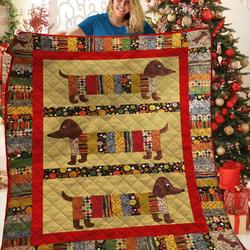 Dachshunds Pattern Dachshund Doxie Wiener Dog Lovers CL291220299MI Quilt Blanket and Home Decor
