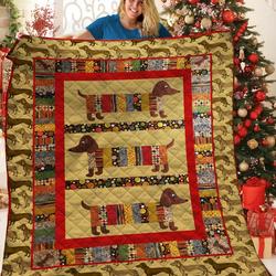 Dachshunds Pattern Dachshund Doxie Wiener Dog Lovers CL291220310MI Quilt Blanket and Home Decor