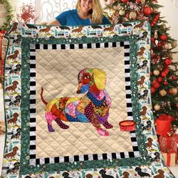 Dachshunds Pattern Dachshund Doxie Wiener Dog Lovers CL291220313MI Quilt Blanket and Home Decor