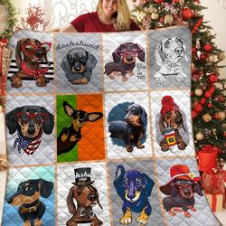 Dachshunds Puppy Dachshund Doxie Wiener Dog Lovers CL291220226MI Quilt Blanket and Home Decor