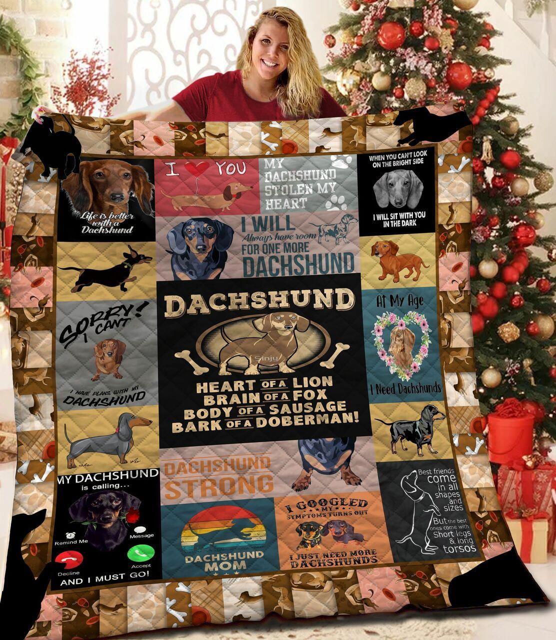Dachshunds Quote Dachshund Doxie Wiener Dog Lovers CL291220360MI Quilt Blanket and Home Decor