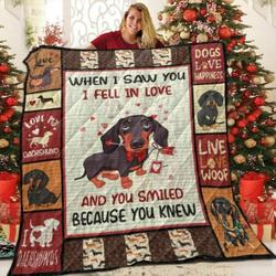 Dachshunds Smile And You fallen In Love Dachshund Doxie Wiener Dog Lovers CL291220380MI Quilt Blanket and Home Decor