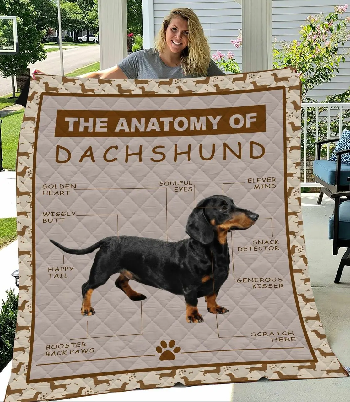 Dachshunds The Anatomy Of Dachshund Dachshund Doxie Wiener Dog Lovers CL291220100MI Quilt Blanket and Home Decor