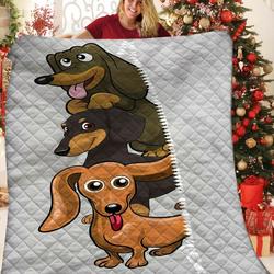 Dachshuns 3D Customized Quilt TUH87354 PLEN2407 and Home Decor