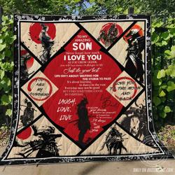 Dad To Son Learning To Dance In The Rain Samurai Quilt Bt and Home Decor