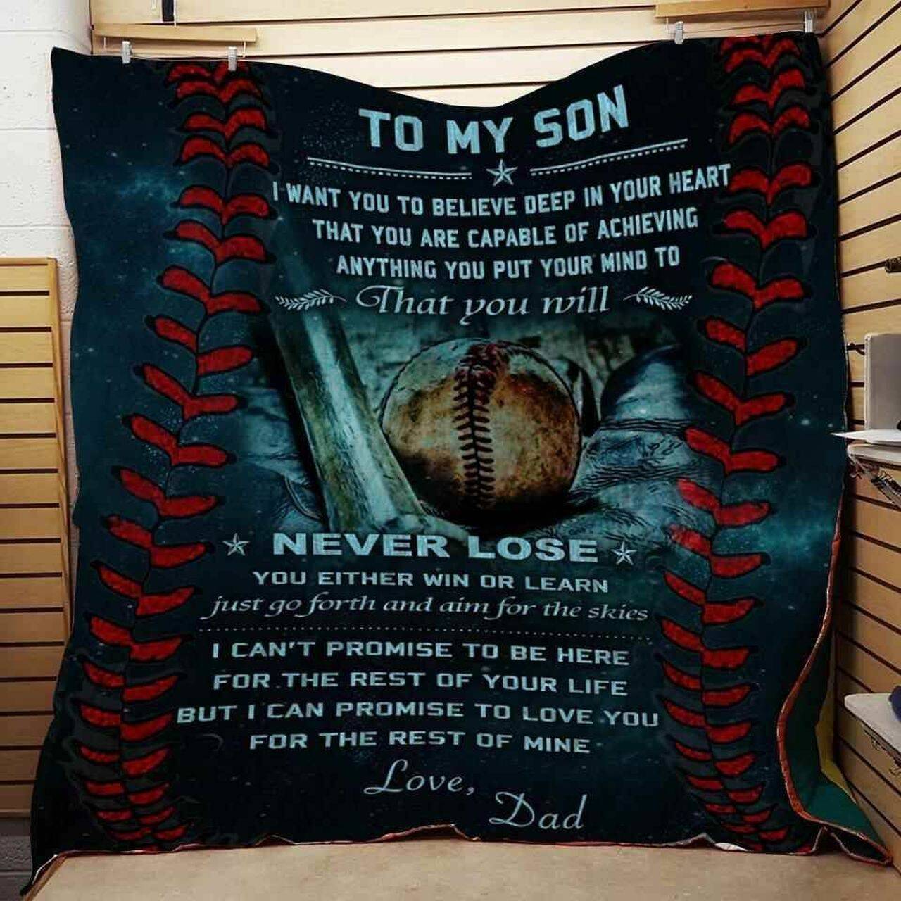 Dad To Son Never Lose Blanket Th0907 Quilt and Home Decor