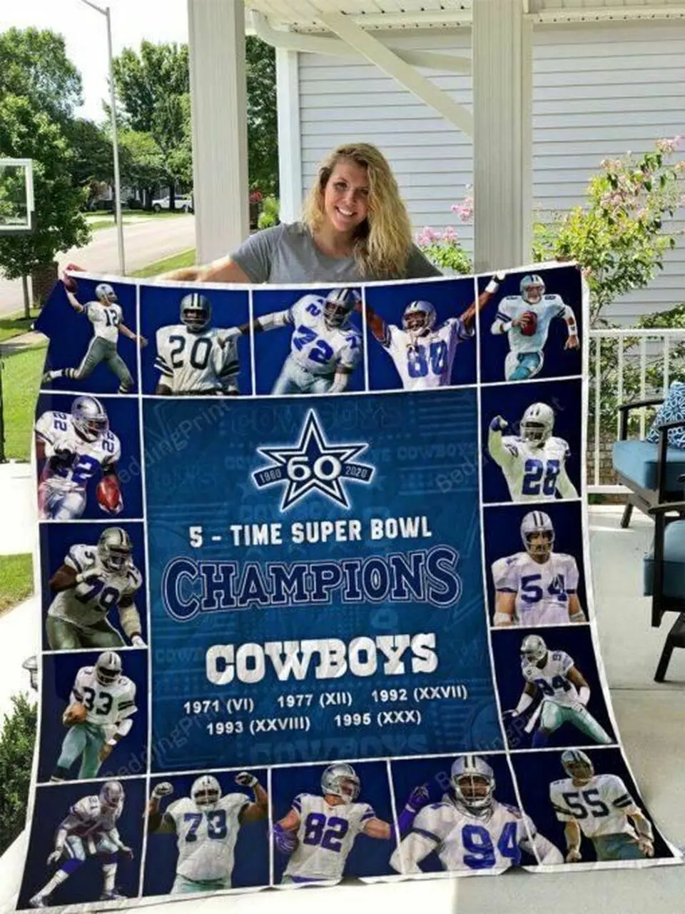 Dallas Cowboys 60 Seasons All Season Plus Size Quilt Blanket and Home Decor
