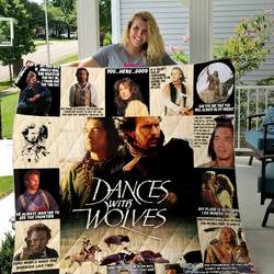 Dances With Wolves Quilt Blanket Great Customized Blanket Gifts For Birthday Christmas Thanksgiving and Home Decor