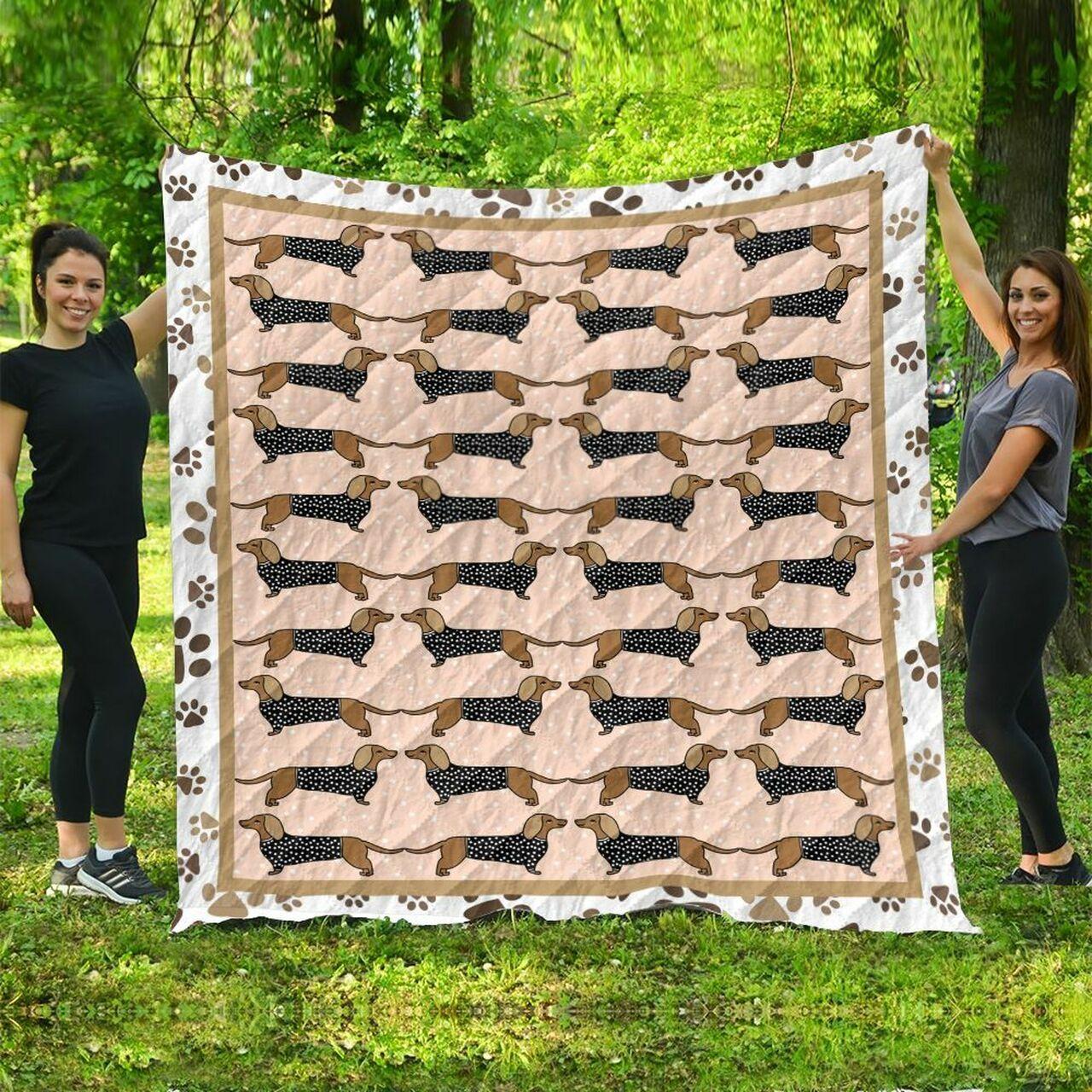 Danchshund Dog Lovers VF5 3D Customized Quilt and Home Decor