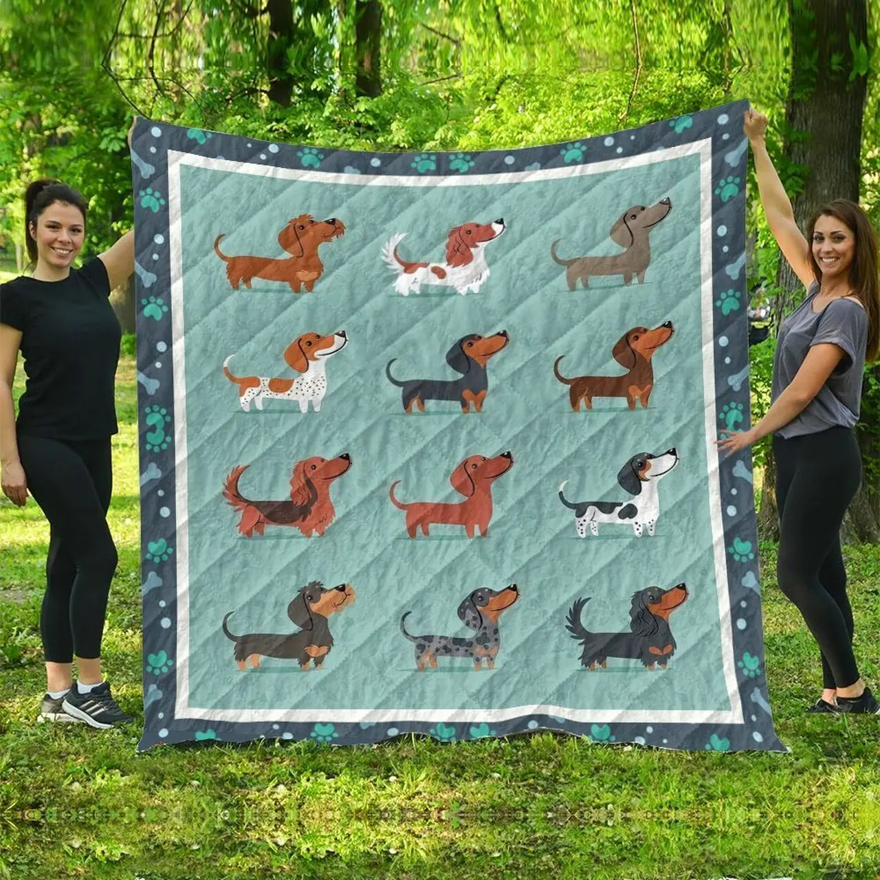 Danchshund Dog Lovers VF6 3D Customized Quilt and Home Decor