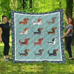 Danchshund Dog Lovers VF6 3D Customized Quilt and Home Decor