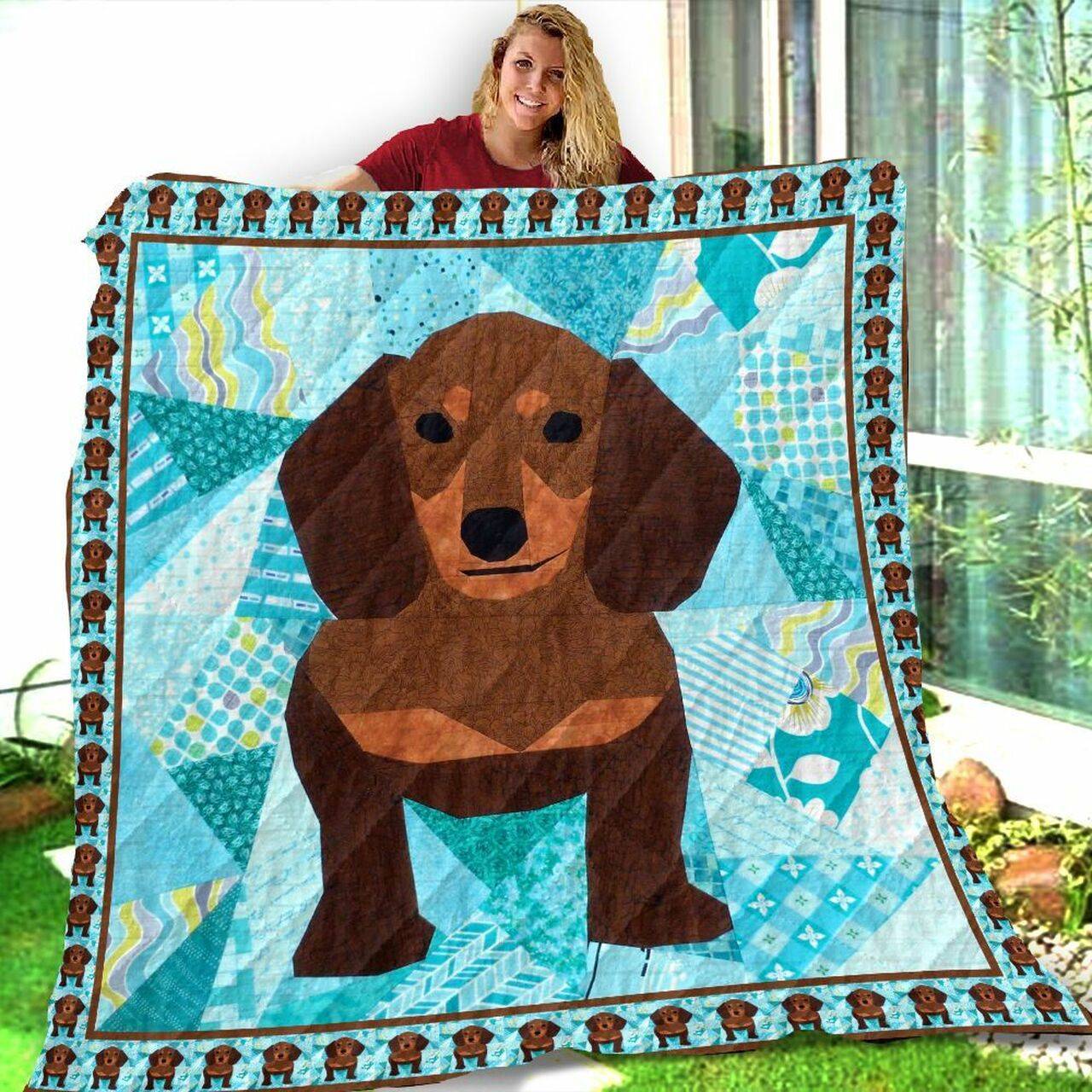Danchshund Happy Danchshund VF4 3D Customized Quilt and Home Decor