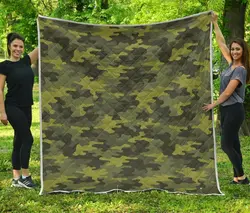 Dark Green Camouflage Cl17100235Mdq Quilt Blanket and Home Decor