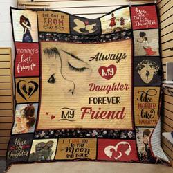 Daughter Like Mother Like Daughter Quilt Blanket Great Customized Gifts For Birthday Christmas Thanksgiving and Home Decor