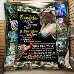 Daughter Old Wolf Cl18100197Mdq Quilt Blanket and Home Decor