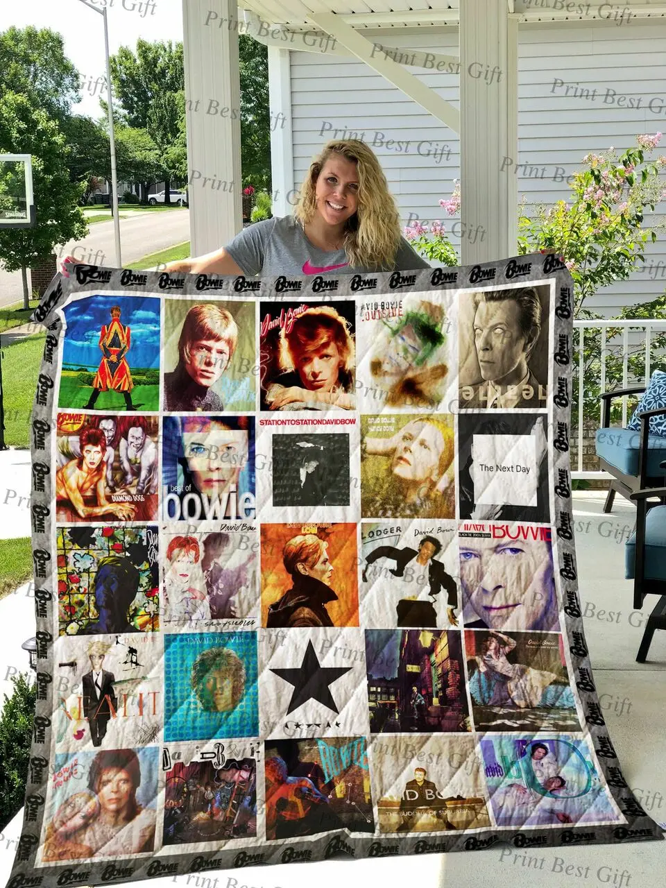 David Bowie Albums Cover Poster Quilt Blanket Ver 2 and Home Decor