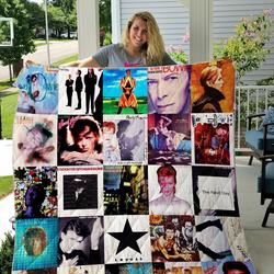 David Bowie Albums Quilt Blanket For Fans Ver 25 and Home Decor