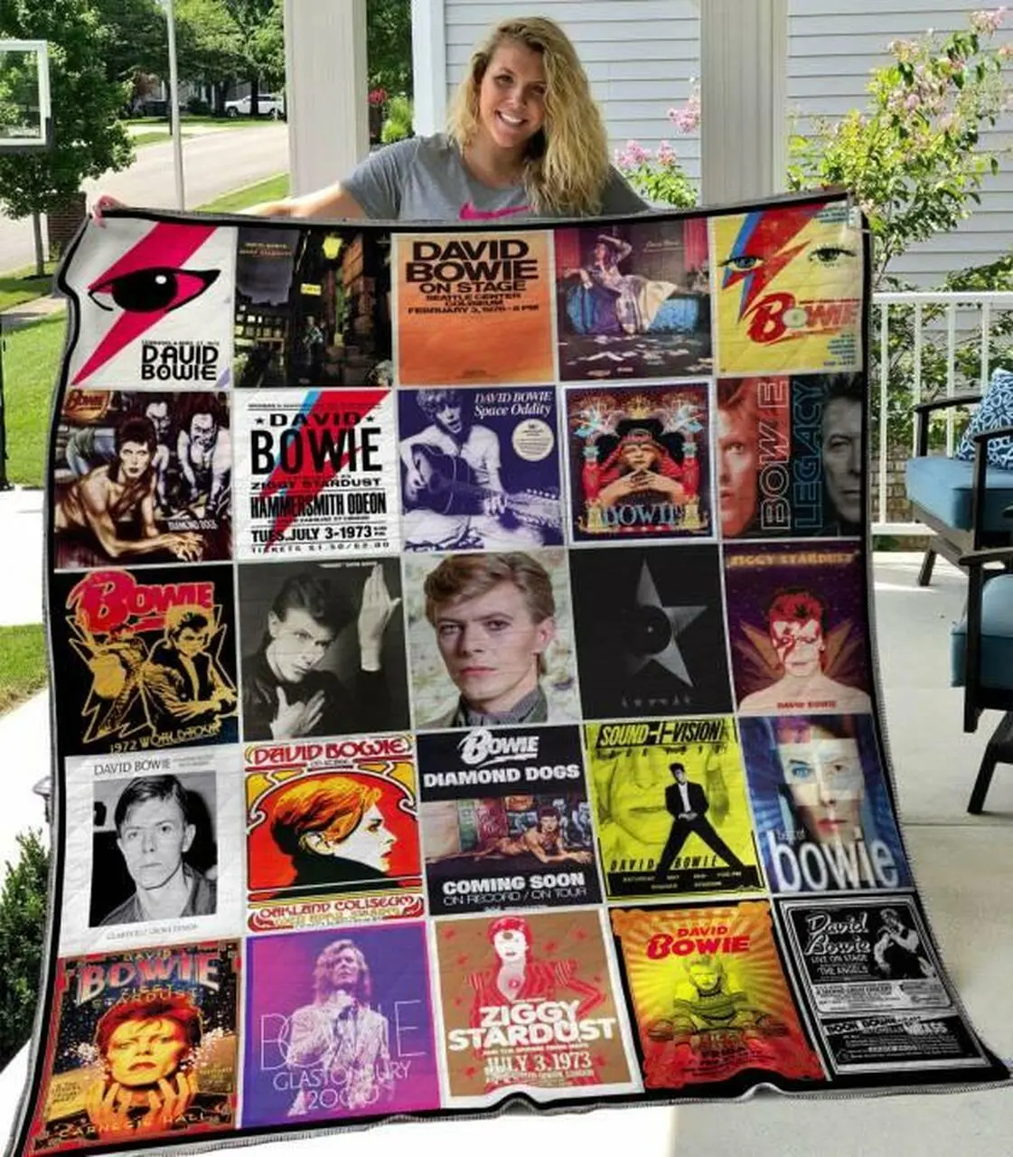 David Bowie Quilt Blanket Hvt070615 Quilt and Home Decor